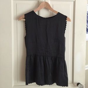 Madewell silk scallop peplum top